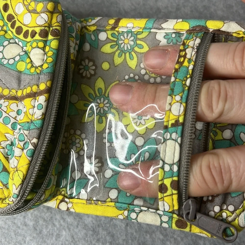 Vera Bradley All Wrapped Up Jewelry Travel Case Lemon Parfait Retired - Picture 16 of 17